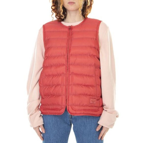 Herschel Featherless Quilted Vest in Orange - Picture 2 of 12